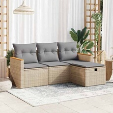 Salon de jardin modulable resine tressee 4 pieces beige 62 x 62 x 69 cm 2 personnes