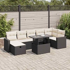 Salon de jardin modulable noir bois massif 7 personnes 62 x 62 x 69 cm 8 pieces