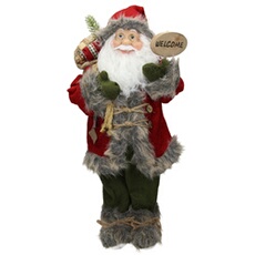 Figurine de Père Noël Traditionnelle 22x 14x47 cm, en Polyrésine