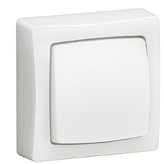 Interrupteur va-et-vient ou poussoir saillie complet blanc - - 086001L