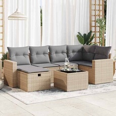 Salon de jardin modulable resine tressee beige 2 personnes 62 x 65.5 x 69 cm 7 pieces