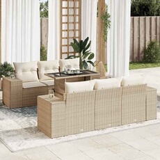 Salon de jardin modulable 2 personnes 7 pieces beige 100 x 55 x 73 cm bois massif