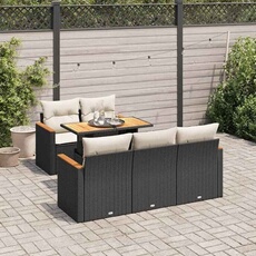 Salon de jardin modulable noir 6 pieces rotin 55 x 62 x 69 cm