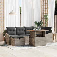 Salon de jardin modulable 7 pieces bois massif gris 100 x 55 x 100 cm
