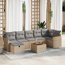 Salon de jardin modulable bois massif beige 2 personnes 62 x 62 x 69 cm 8 pieces
