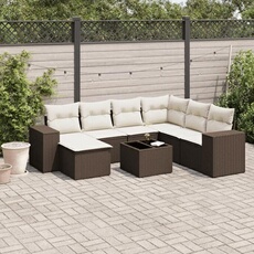 Salon de jardin modulable 8 pieces resine tressee 7 personnes 62 x 71 x 69 cm marron