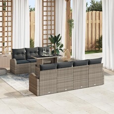 Salon de jardin modulable 8 pieces rotin gris 100 x 55 x 100 cm