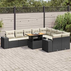 Salon de jardin modulable noir resine tressee 10 pieces 55 x 62 x 69 cm