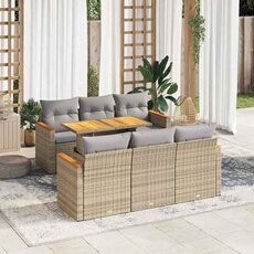 Salon de jardin modulable 7 pieces resine tressee beige 55 x 62 x 69 cm