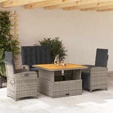 VIDAXL - Salon de jardin - 4 pièces - Gris - 110 x 110 x 71 cm