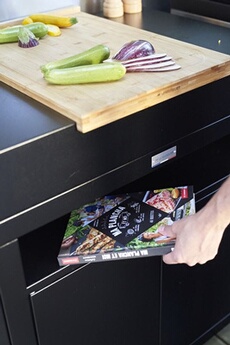 Cuisine extérieure 3 Modules sans crédence - Noir