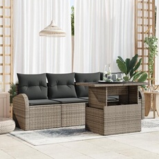 Salon de jardin modulable gris 5 pieces rotin 100 x 55 x 100 cm