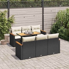 Salon de jardin modulable resine tressee 7 pieces noir 55 x 62 x 69 cm