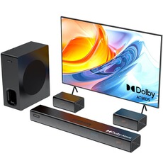 Barre de son GENERIQUE Hiwill A51 PRO barre de son TV 5.1 - Dolby Avec Caisson 6,5" Sans Fil 2 Enceintes Surround - Noir