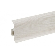 Lot de 10 Plinthes goulotte passe-câble PVC 59 mm - 1,10 m avec angles, raccords et butées Chêne d'aspen