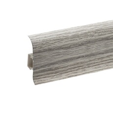 Lot de 10 Plinthes goulotte passe-câble PVC 59 mm - 1,10 m avec angles, raccords et butées Chêne de sardaigne