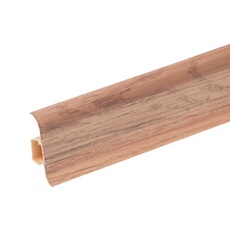 Lot de 20 Plinthes goulotte passe-câble PVC 59 mm - 1,10 m avec angles, raccords et butées Vieux noyer