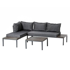 Salon De Jardin 3-4 Places Avec Table Basse Gris Foncé Majuro