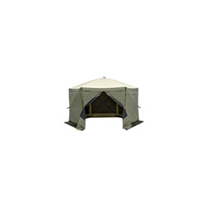 Tonnelle Pop-Up Tente Moustiquaire 6 Côtés Abri Soleil Vert 3,66x3,66 m