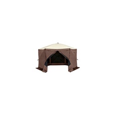 Tonnelle Pop-Up Tente Moustiquaire 6 Côtés Abri Soleil Marron 3,81x3,81 m