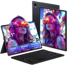 Tablette tactile GENERIQUE Tablette tactile MICREAR Haute Performance Noire, 12Go+256Go, WiFi 5, avec Kit Complet : Clavier, Housse et Stylet noir