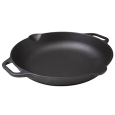 Poêle à Paella en Fonte Naturelle Induction 33cm, pour le Feu, Barbecue, Four 37574 Noir