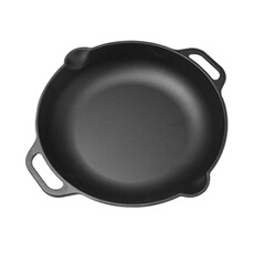 Poêle à Paella en Fonte Emaillée Induction 33cm, Convient pour le Feu, Barbecue 31947 Noir