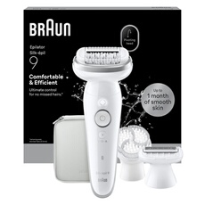 Braun Épilateur électrique - Silk·épil 9 SES9-061 - 40 micro-pincettes MicroGrip - Tête large pivotante - Étanche