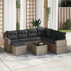 VIDAXL - Salon de jardin modulable - 8 pièces - 7 places - Gris