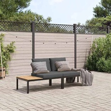 VIDAXL - Salon de jardin modulable - Aluminium - Noir - 110 x 73 cm - 2 pièces