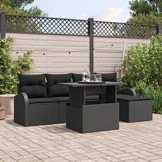 Salon de jardin modulable GENERIQUE noir 6 pieces rotin 100 x 55 x 100 cm