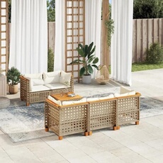 Salon de jardin modulable GENERIQUE beige resine tressee 6 pieces x 63.5 x 36 cm