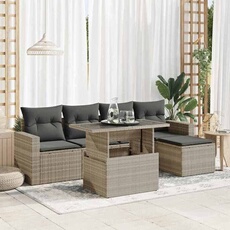 Salon de jardin GENERIQUE 5 personnes resine tressee gris 62 x 65.5 x 69 cm 6 pieces
