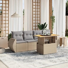 Salon de jardin modulable GENERIQUE resine tressee beige 4 personnes 62 x 70 x 69 cm 5 pieces