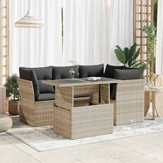 Salon de jardin GENERIQUE 5 pieces 4 personnes gris 100 x 55 x 73 cm resine tressee