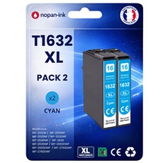 Pack 2 Cartouche T1632XL C13T16324012 T1622XL C13T16224012 Stylo Plume compatible pour Epson 2010 2110 2510 2520 2530 2540
