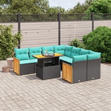 Salon de jardin modulable GENERIQUE marron resine tressee 14 pieces 55 x 62 x 69 cm 12 personnes