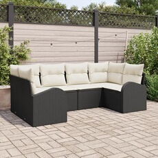 Salon de jardin GENERIQUE 6 pieces noir rotin 62 x 55 x 69 cm