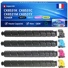 Pack de 4 Toners compatible pour Triumph-Adler CK8531K CK8531C CK8531M CK8531Y 1T02XD0UT0 1T02XDCUT0 1T02XDBUT0