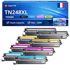 Pack de 8 Toners compatible pour Brother TN248XL Noir et Couleur 2300 Pages