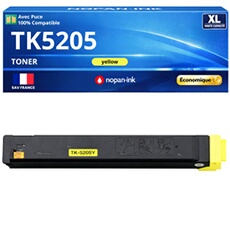 Toner TK-5205Y TK5205Y 1T02R5ANL0 compatible pour Kyocera 306 356 406 Jaune Haute capacité avec puce 12000 pages