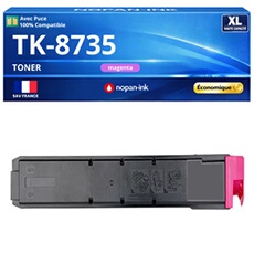 Toner TK8735 TK8735M 1T02XNBNL0 compatible pour Kyocera 7052 8052 Magenta Haute capacité avec puce 40000 pages