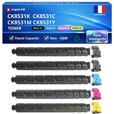 Pack de 5 Toners compatible pour Triumph-Adler CK8531K CK8531C CK8531M CK8531Y 1T02XD0UT0 1T02XDCUT0 1T02XDBUT0