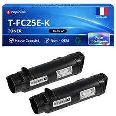Pack de 2 Toners compatible pour Toshiba T-FC25 T-FC25E-K 6AJ00000075 Noir 34200 Pages
