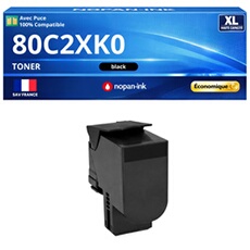Toner 80C2XK0 compatible pour Lexmark 410 510 CX510 Noir Haute capacité avec puce 8000 pages