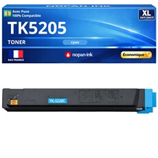 Toner TK-5205C TK5205C 1T02R5CNL0 compatible pour Kyocera 306 356 406 Cyan Haute capacité avec puce 12000 pages