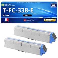Pack 2 Toner 45536416 compatible pour OKI 931 Noir Haute capacité avec puce 24000 pages