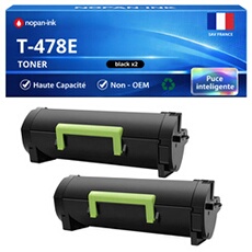 Pack de 2 Toners compatible pour Toshiba T-478E T478E T-478P-R 6B000000855 Noir 20000 Pages