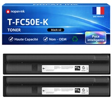 Pack de 2 Toners compatible pour imprimantes Toshiba T-FC50E-K 6AJ00000114 Noir 38400 Pages