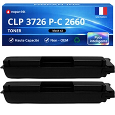 Pack de 2 Toners compatible pour Triumph Adler UTAX 4472610010 CLP 3726 P-C 2660 Noir 7000 Pages
